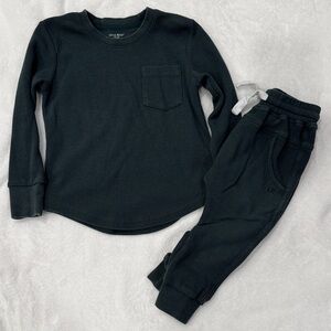 Little Bipsy Dark Green Waffle Knit Set